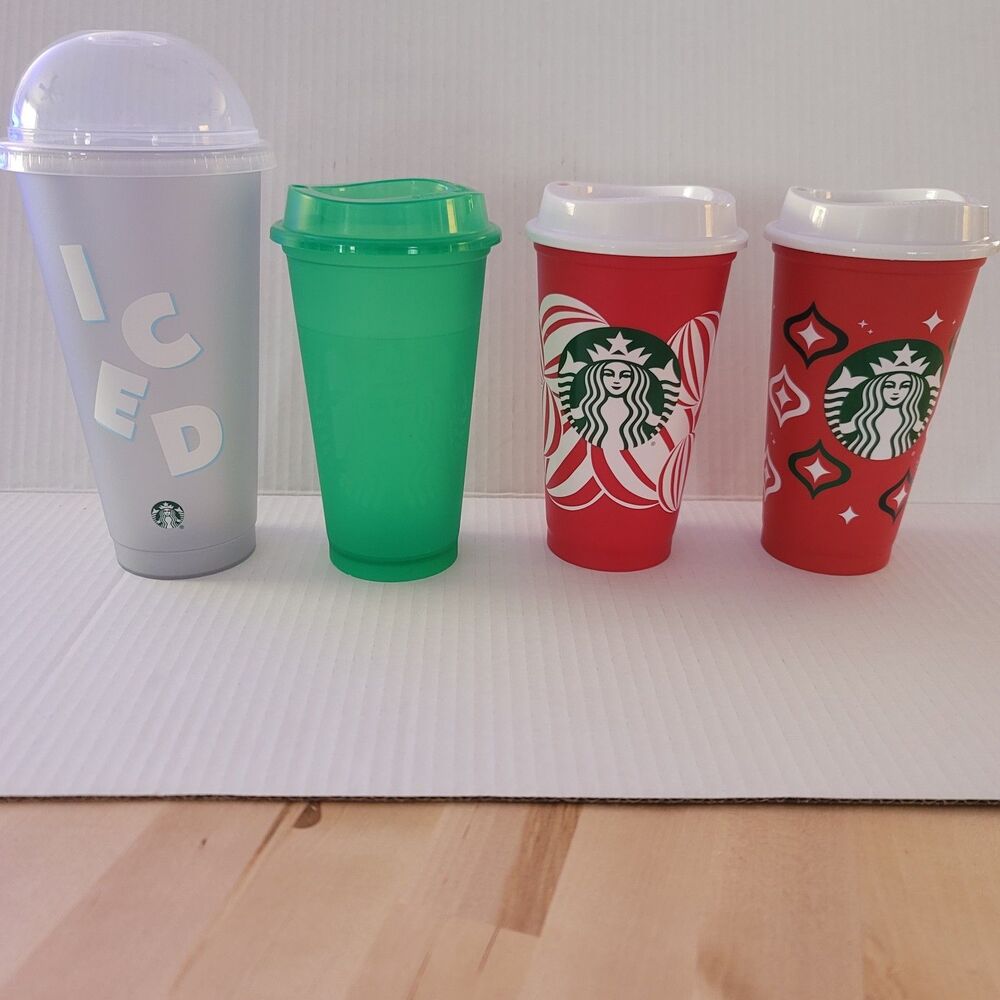 Starbucks Reusable Hot Cold Cups Assorted Colors Tea Coffee Red Cup Day